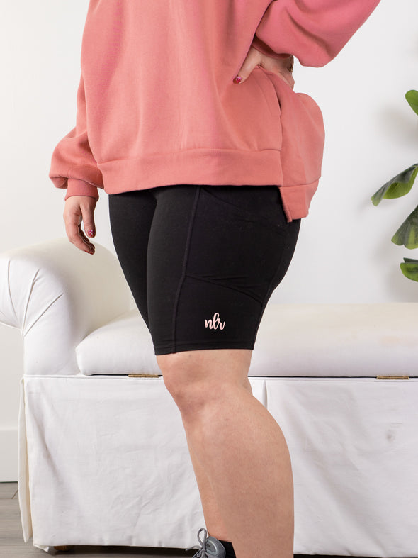 Keep Going Biker Shorts - Black