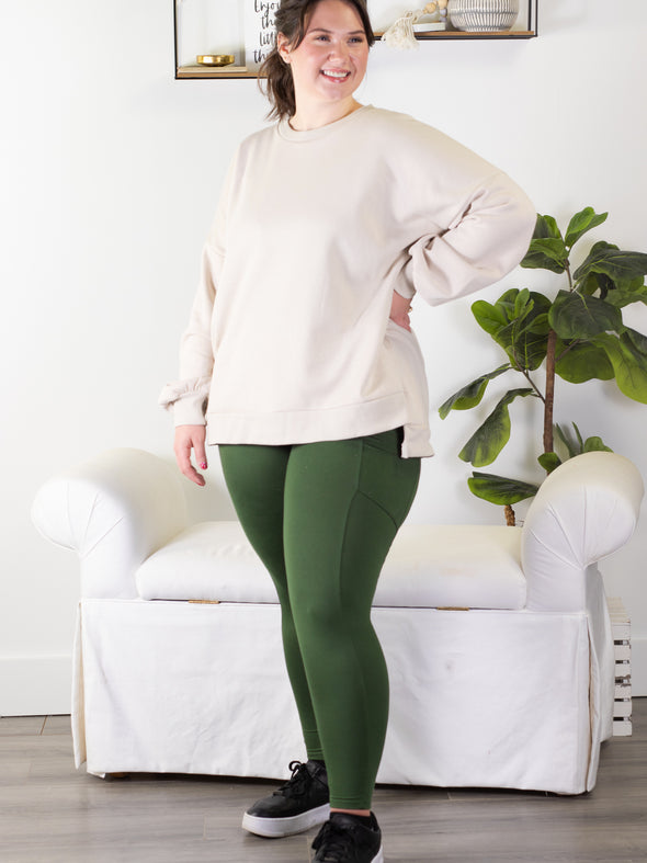 Crushing Goals Leggings - Olive