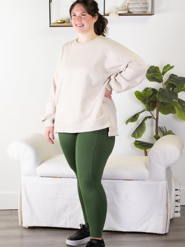 Crushing Goals Leggings - Olive