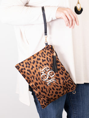 Take It To Go Crossbody/Clutch - Dark Brown Cheetah