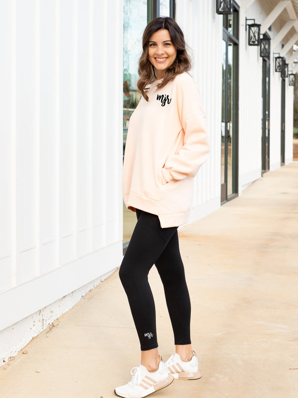 Cool Mornings, Chilly Nights Hi-Low Sweatshirt - Peach