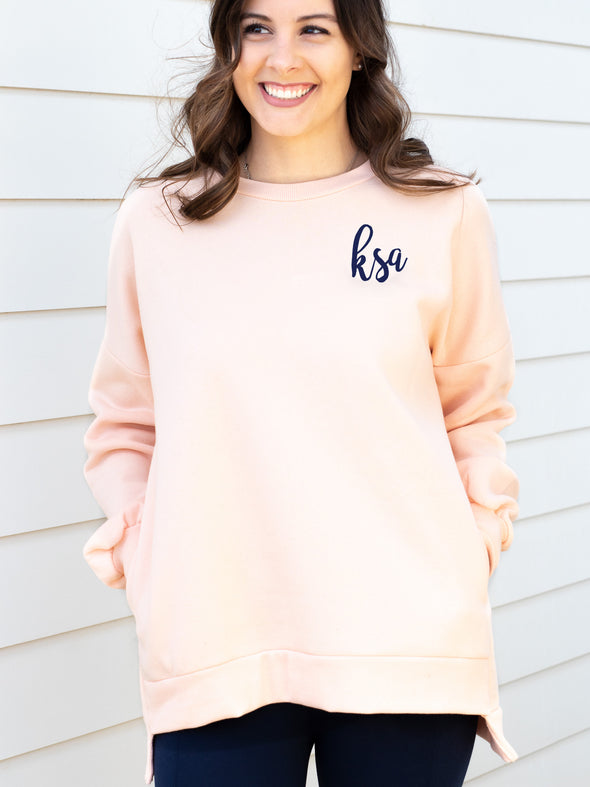 Cool Mornings, Chilly Nights Hi-Low Sweatshirt - Pink