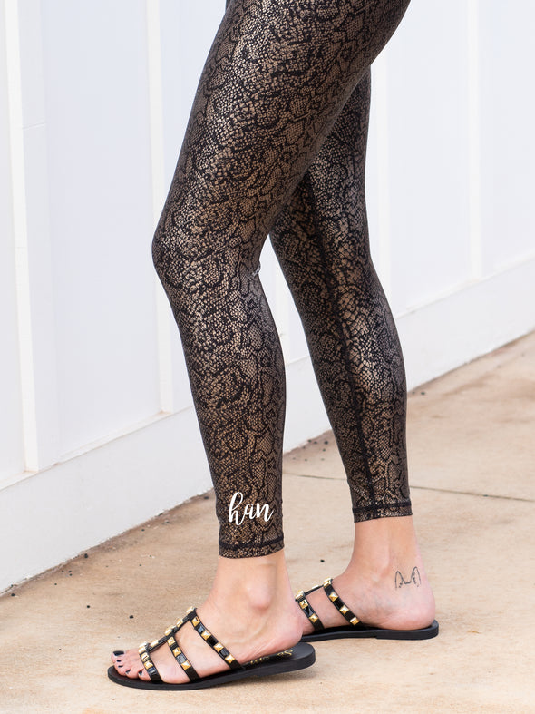 Baby Got Back Leggings - Gold Foil