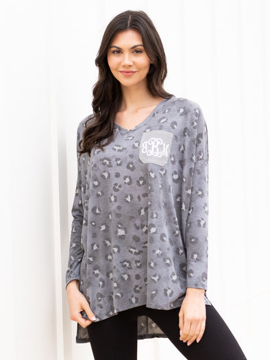 I Want To Break Free Leopard Top - Charcoal