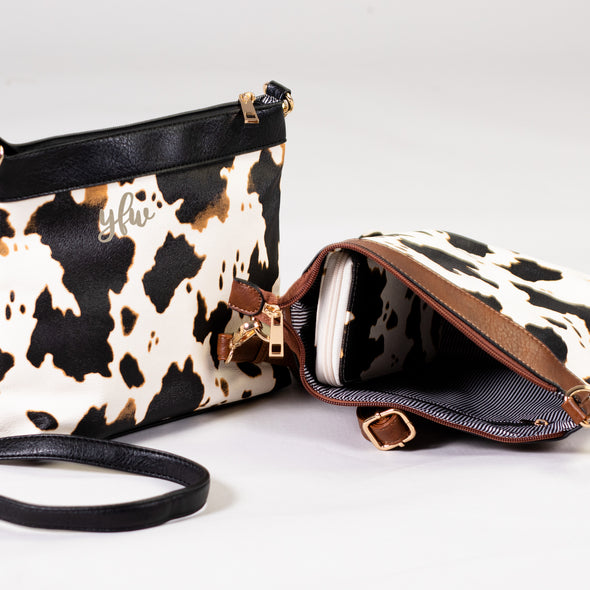 Wildest Dreams Cow Crossbody Bag - Black