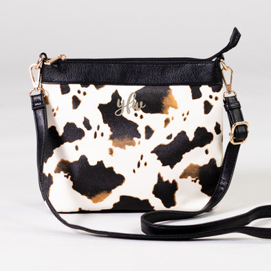 Wildest Dreams Cow Crossbody Bag - Black