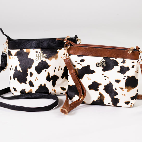 Wildest Dreams Cow Crossbody Bag - Black