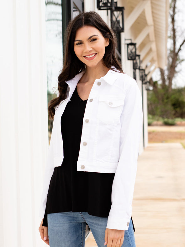 Rock This Town Denim Jacket - White