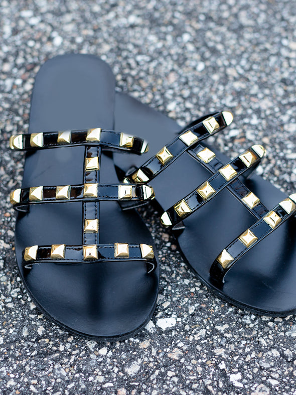 Studded Sandals - Black