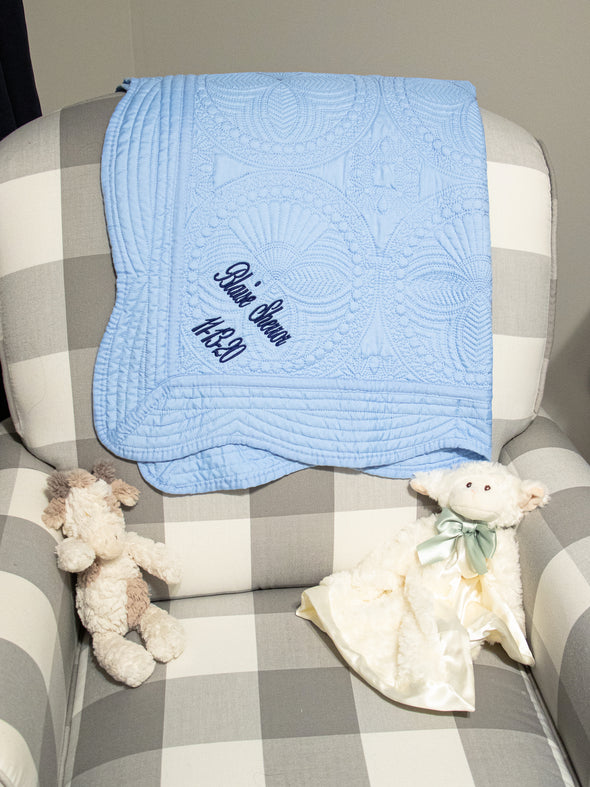 Precious One Quilted Baby Blanket - Blue