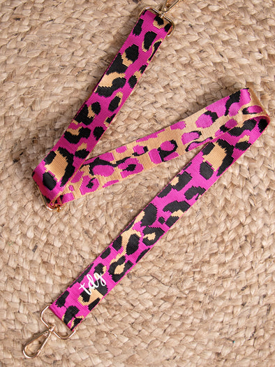 On the Prowl Leopard Guitar Strap - Pink