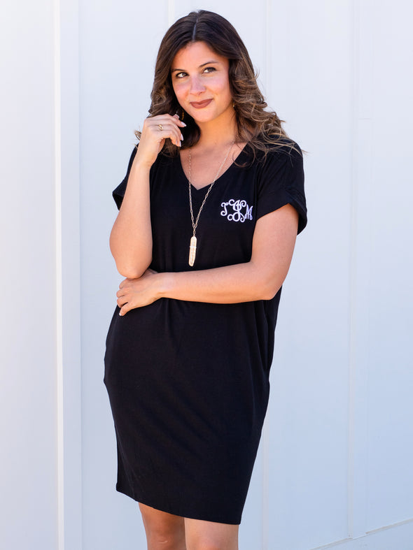 That Thing You Do V-Neck Dress - Black