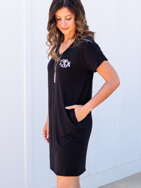 That Thing You Do V-Neck Dress - Black