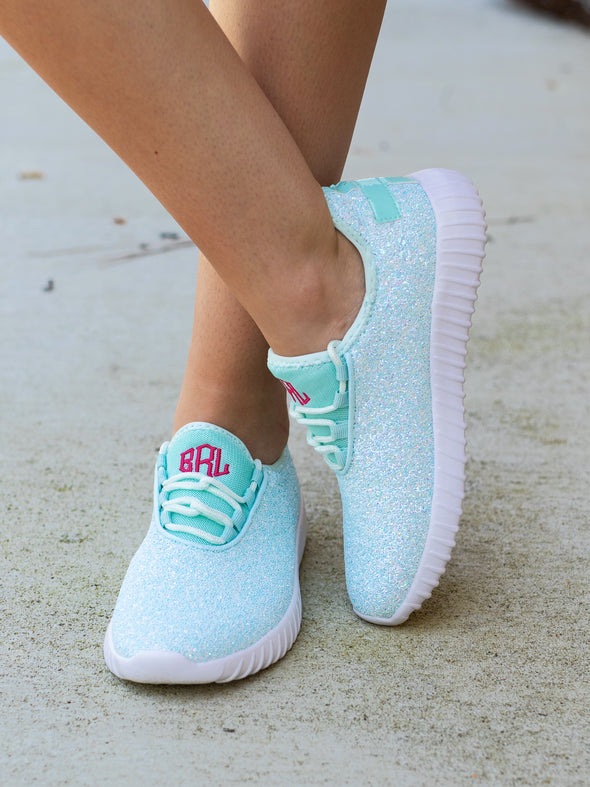 Shine Bright Mint Glitter Sneakers