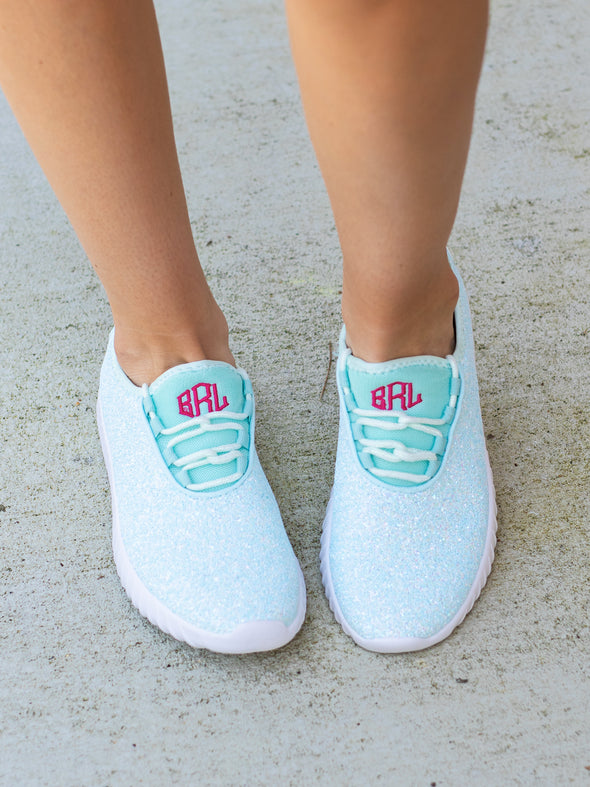 Shine Bright Mint Glitter Sneakers