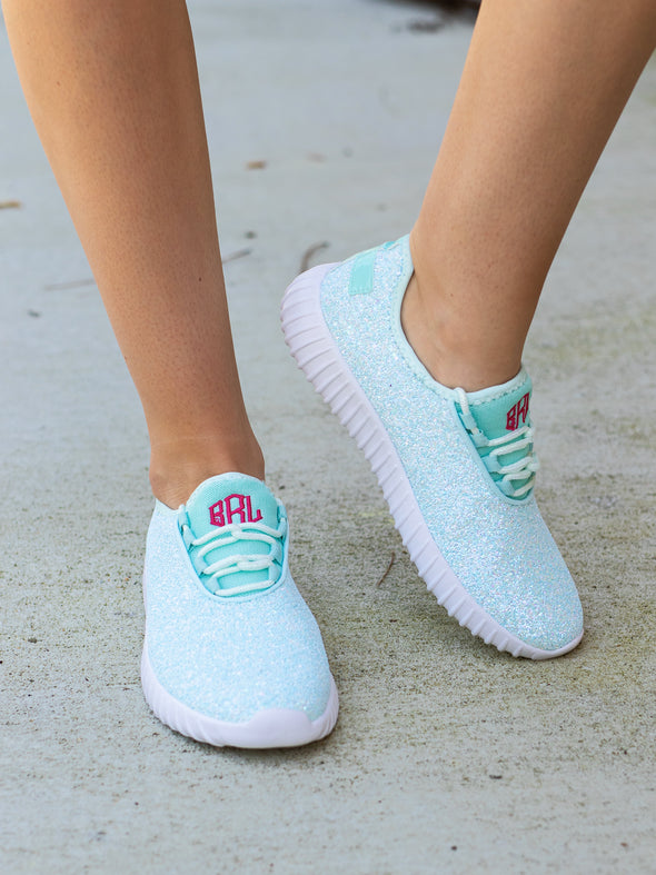 Shine Bright Mint Glitter Sneakers