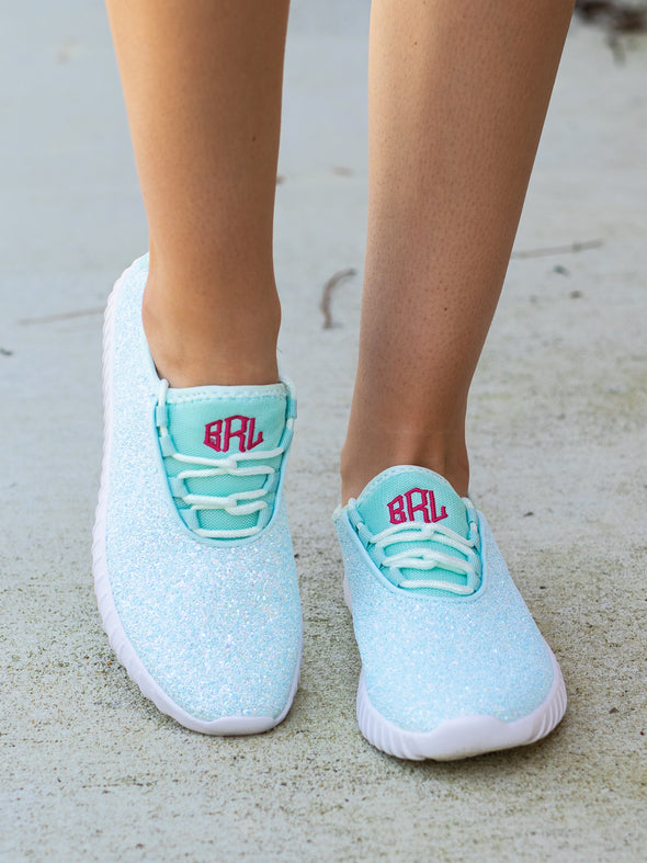 Shine Bright Mint Glitter Sneakers