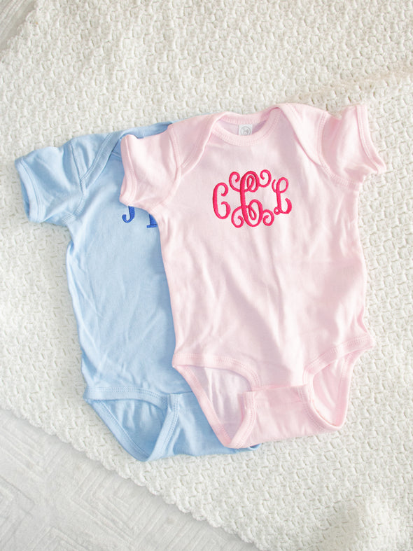 Little Love Monogram Onesie - Pink