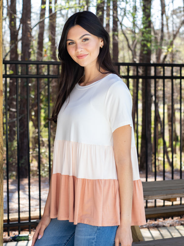 Sweetest Thing 3 Color Top - Apricot