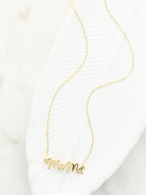 Hey Pretty Mama Necklace- Gold