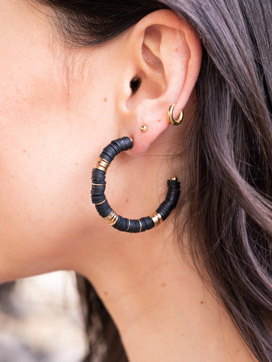 Maybe I'm Amazed Hoop Earrings - Black