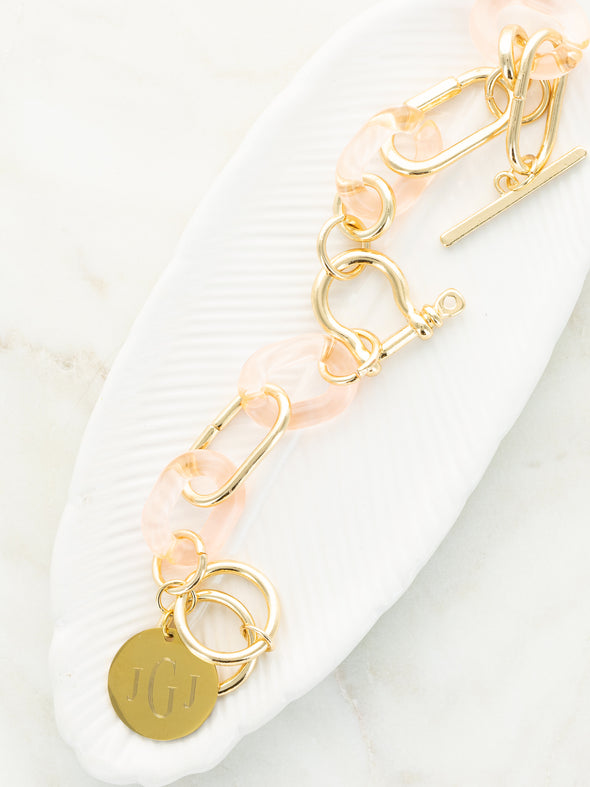 Here to Stay Chain Bracelet - Peach