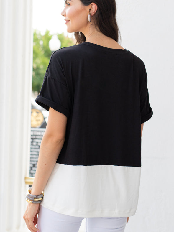 Stay The Same Top - Black/Cream