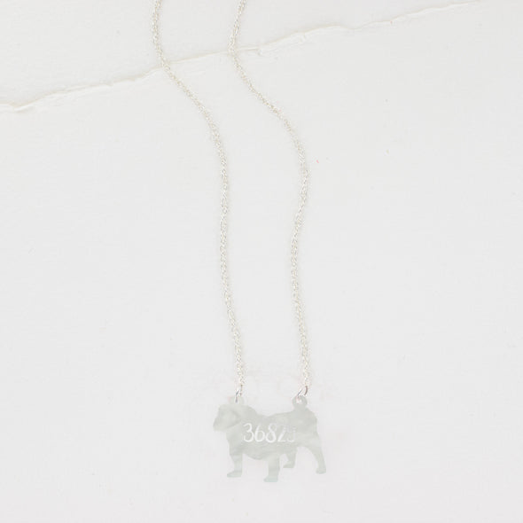 Bulldog Acrylic Necklace