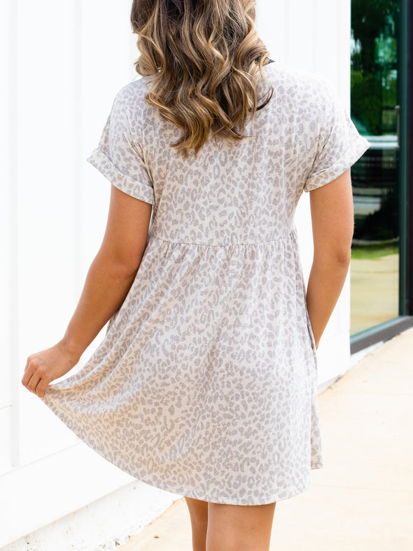 You Say V-Neck Dress - Grey