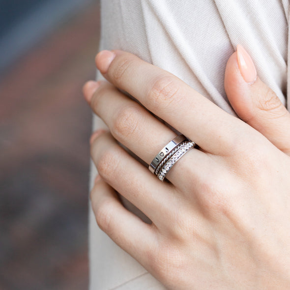 The Rebecca Hand Stamped Ring Stack