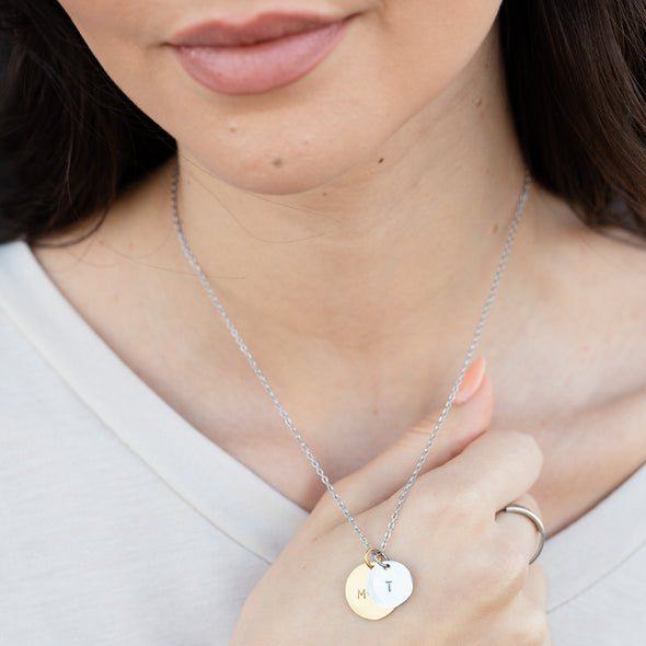 Hand Stamped Small Disc Necklace