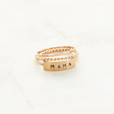 The Heather Hand Stamped Ring Stack