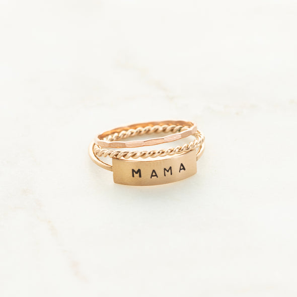 The Heather Hand Stamped Ring Stack