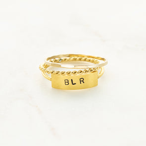 The Heather Hand Stamped Ring Stack