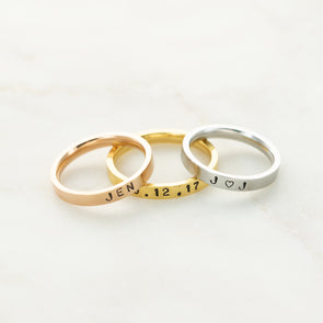 Banded Together Hand Stamped Rings