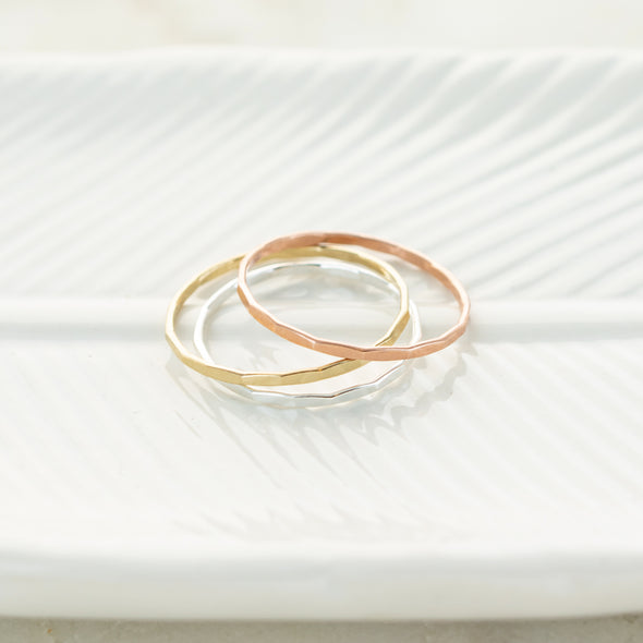 In The Details Stacking Rings - Faceted