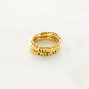 The Ashley Hand Stamped Ring Stack