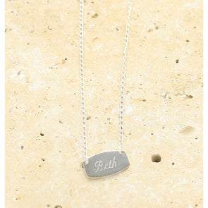 Silver Plated Mini Plaque Necklace