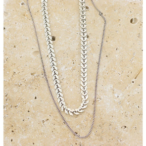 Bow & Arrow Silvertone Necklace