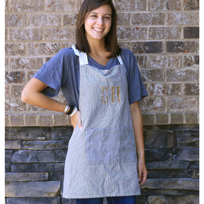 Gray Pinstripe Apron