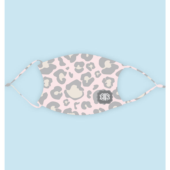 Pink/Grey Leopard Face Mask