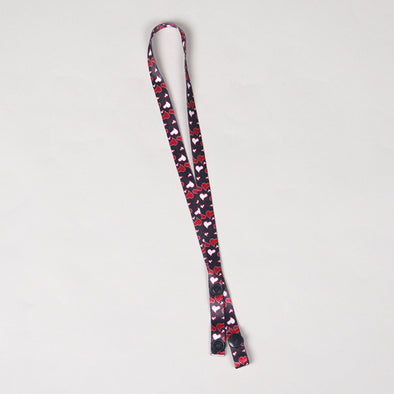 Black & Red Heart Face Mask Lanyard