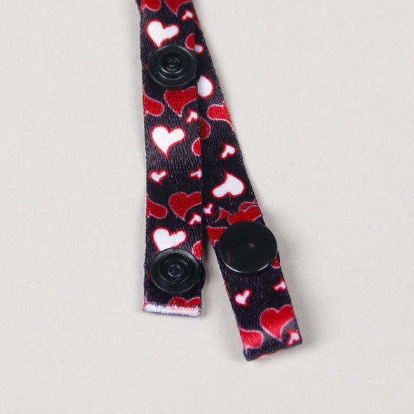 Black & Red Heart Face Mask Lanyard