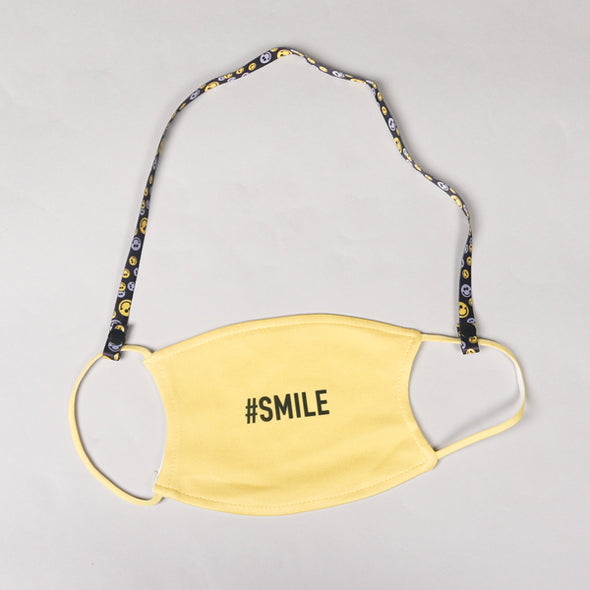 Black & Yellow Smiley Face Mask Lanyard