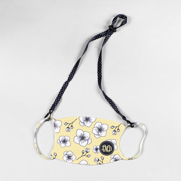 Black and White Polka Dot Mask Lanyard