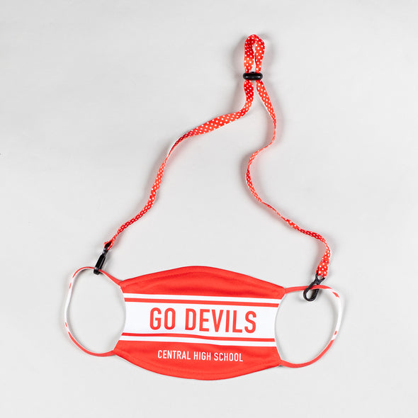 Red and White Polka Dot Mask Lanyard