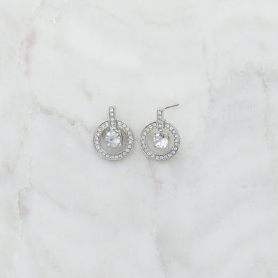 Silvertone Rhinestone Love Like Crazy Earrings