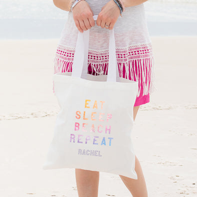 Small Eat Sleep Beach Repeat Tote