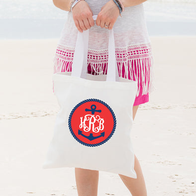 Small Anchor Monogram Tote