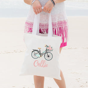 Small Floral Bicycle Tote